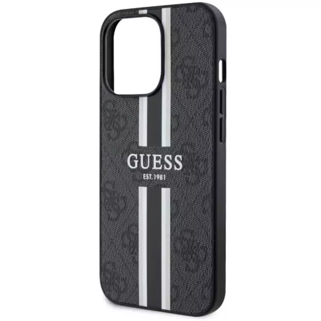 Guess GUHMP13LP4RPSK iPhone 13 Pro / 13 6.1  black/black hardcase 4G Printed Stripes MagSafe 12
