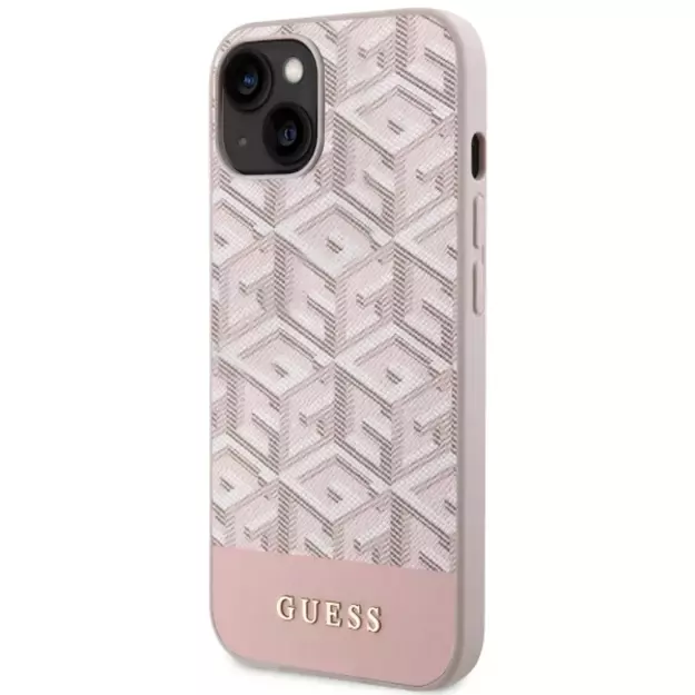 Guess GUHMP14MHGCFSEP iPhone 14 Plus 6.7&quot  pink/pink hard case GCube Stripes MagSafe 8
