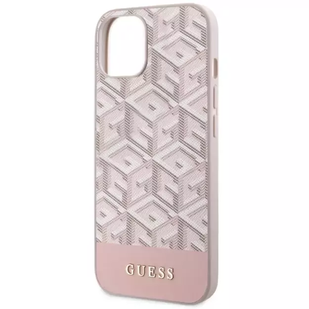 Guess GUHMP14MHGCFSEP iPhone 14 Plus 6.7&quot  pink/pink hard case GCube Stripes MagSafe 12