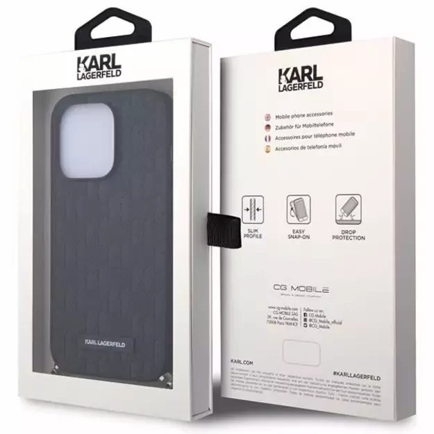 Karl Lagerfeld KLHCP14LSACKLHPK iPhone 14 Pro 6.1  black/black hardcase Saffiano Monogram Chain 6