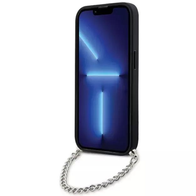 Karl Lagerfeld KLHCP14LSACKLHPK iPhone 14 Pro 6.1  black/black hardcase Saffiano Monogram Chain 3