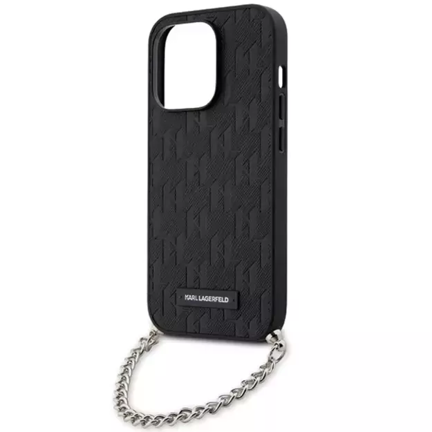 Karl Lagerfeld KLHCP14LSACKLHPK iPhone 14 Pro 6.1  black/black hardcase Saffiano Monogram Chain 4