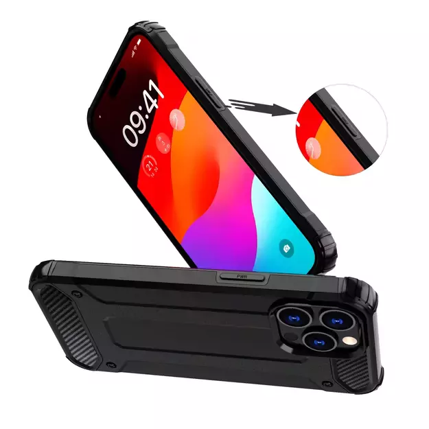 iPhone 15 Pro Max Hybrid Armor case - black 3