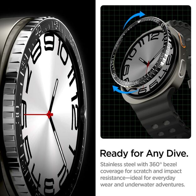 Spigen Bezel Tune Diver Cover for Samsung Galaxy Watch 8 44mm - Black 11
