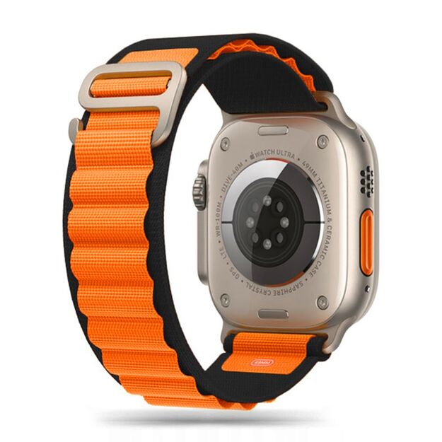 Tech-Protect Nylon Pro Strap for Apple Watch 4 / 5 / 6 / 7 / 8 / 9 / SE / Ultra 1 / 2 (42/44/45/49 mm) - Black &amp  Orange
