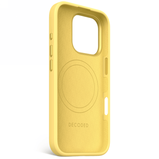 Decoded AntiMicrobial Silicone Backcover with MagSafe for iPhone 16 Pro - Yellow 2