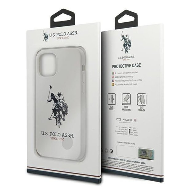 US Polo USHCP12MSLHRWH iPhone 12/12 Pro 6,1  biały/white Silicone Collection 7