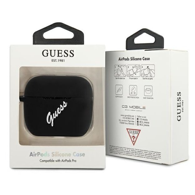 Guess GUACAPLSVSBW AirPods Pro cover black/white Silicone Vintage 2