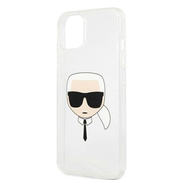Karl Lagerfeld Glitter Karl' s Head case for iPhone 13 mini - silver 7