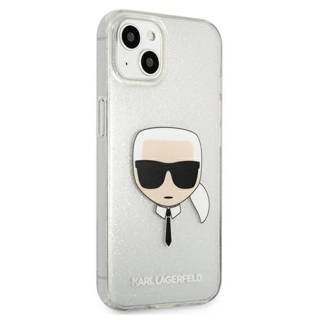 Karl Lagerfeld Glitter Karl' s Head case for iPhone 13 mini - silver 5