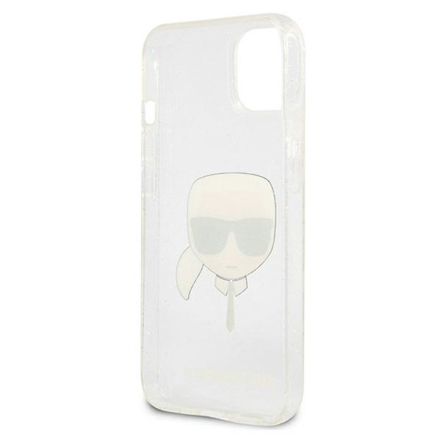 Karl Lagerfeld Glitter Karl' s Head case for iPhone 13 mini - silver 1