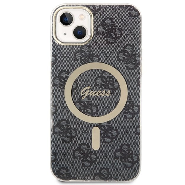 Set Guess GUBPP14MH4EACSK Case+ Charger iPhone 14 Plus 6.7  black/black hard case 4G Print MagSafe 2