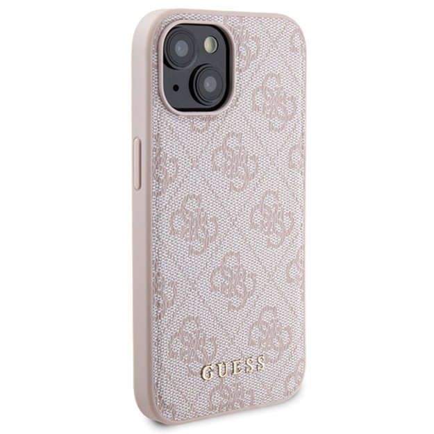 Guess 4G Metal Logo case set for iPhone 15 + 5000mAh MagSafe power bank - pink 3