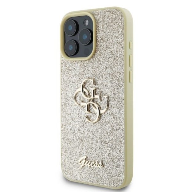 Guess Fixed Glitter Big 4G case for iPhone 16 Pro Max - gold 2