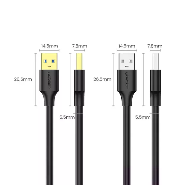 Ugreen US128 90576 USB-A 3.0 / USB-A 3.0 5Gb/s cable 3m - black 15