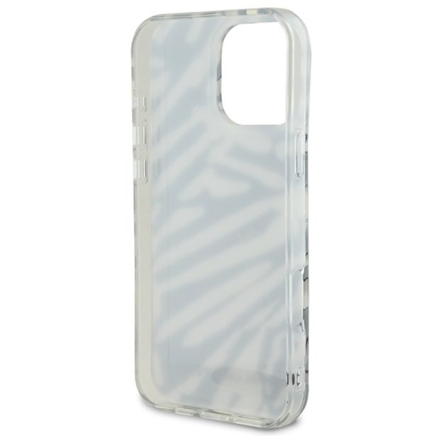 Karl Lagerfeld IML Zebra Pattern &amp  Cord iPhone 16 Pro Max Case - Black 5