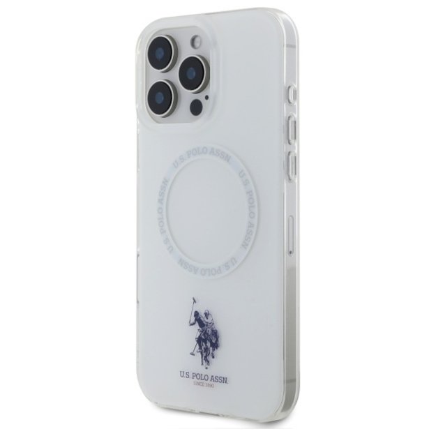 US Polo IML Ring MagSafe iPhone 16 Pro Case - White 1