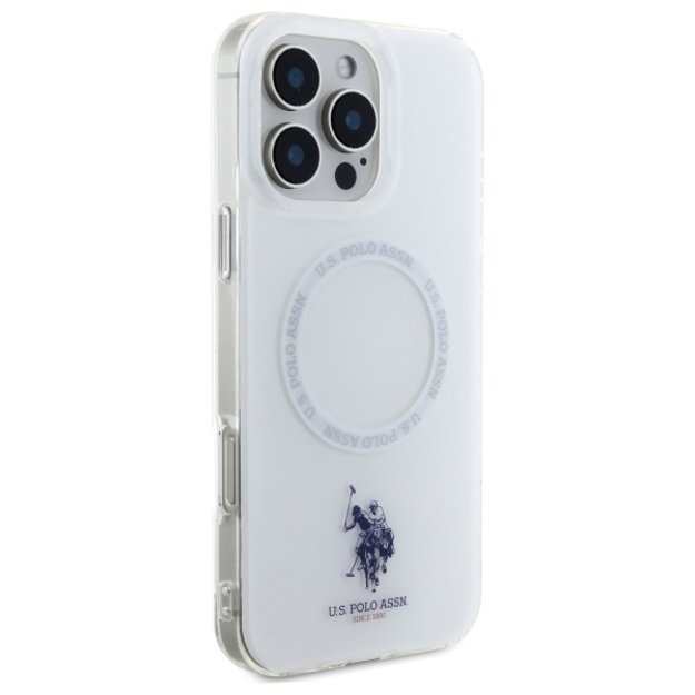 US Polo IML Ring MagSafe iPhone 16 Pro Case - White 3