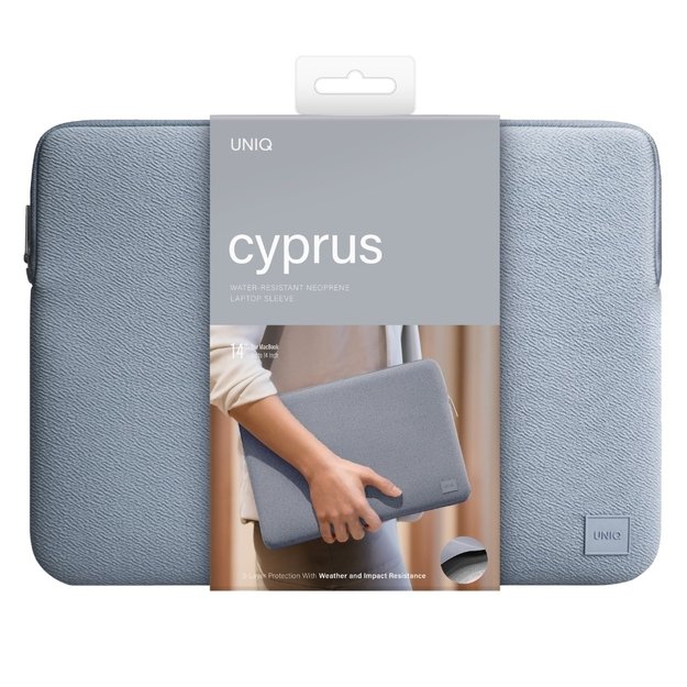 Uniq neoprene laptop sleeve 14&quot  Cyprus Water-Resistant case - blue 5