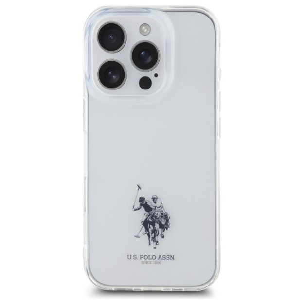 US Polo USHCP15XUSMT iPhone 15 Pro Max 6.7&quot  Clear/Transparent IML Printed Double Horse Logo 2