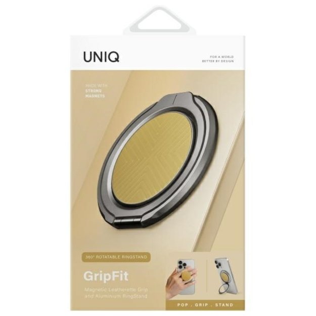 Uniq Gripfit 360 Magnetic Mount&amp Kickstand Magnetic Holder yellow/canary yellow 1