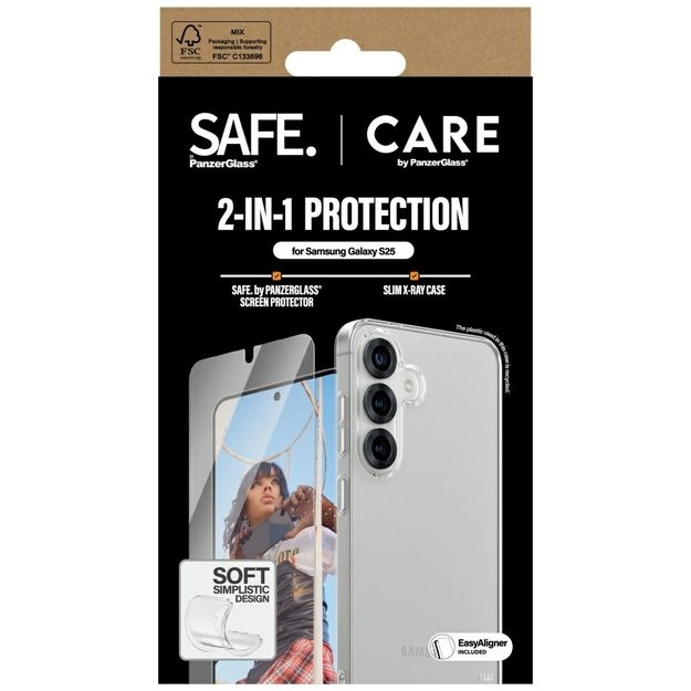 CARE by PanzerGlass Fashion 2in1 Case+Glass protection set for Samsung Galaxy S25 3