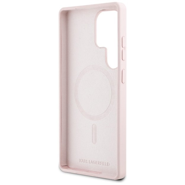 Karl Lagerfeld Silicone Graffiti Ikonik Printed Logo MagSafe Case for Samsung Galaxy S25 Ultra - Pink 6
