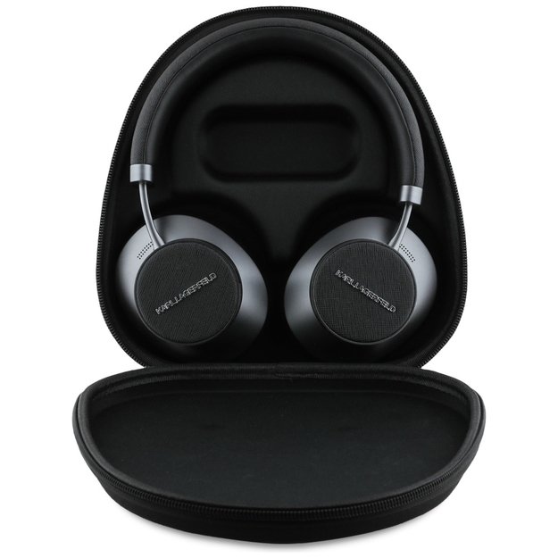 Karl Lagerfeld Saffiano Elongated Bluetooth ANC On-Ear Headphones - Black 3