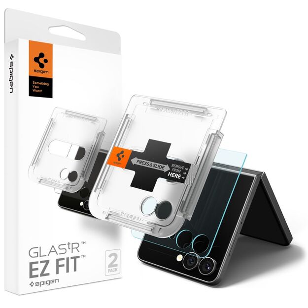 Spigen Glas.TR EZ Fit HD Tempered Glass 2-pack for Samsung Galaxy Z Flip 7 - Transparent