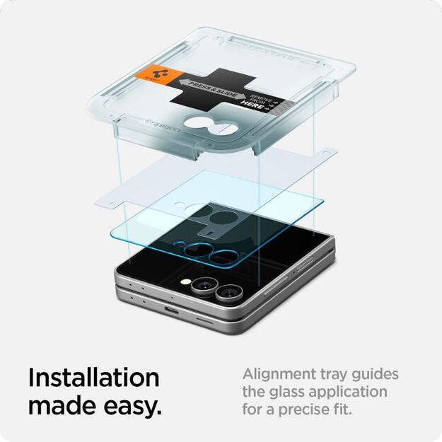 Spigen Glas.TR EZ Fit HD Tempered Glass 2-pack for Samsung Galaxy Z Flip 7 - Transparent 9