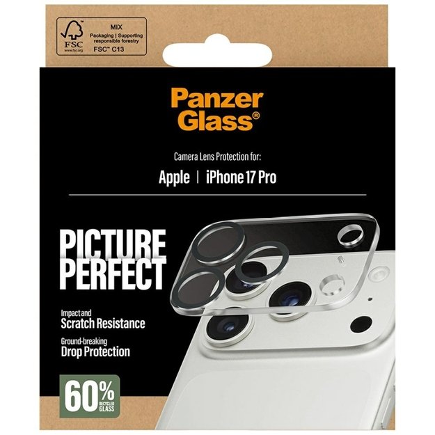 PanzerGlass PicturePerfect Tempered Glass Lens Screen Protector for iPhone 17 Pro 3