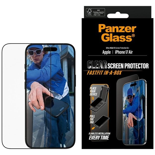 PanzerGlass Ultra-Wide Fit Fastfit Tempered Glass for iPhone Air