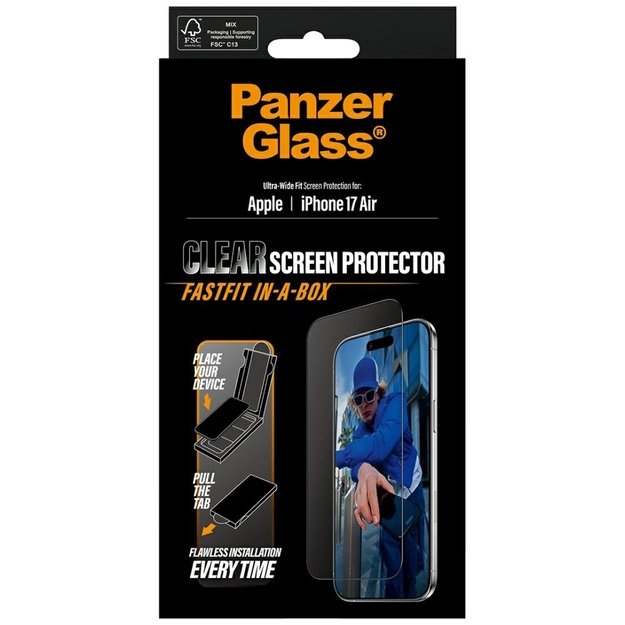 PanzerGlass Ultra-Wide Fit Fastfit Tempered Glass for iPhone Air 4