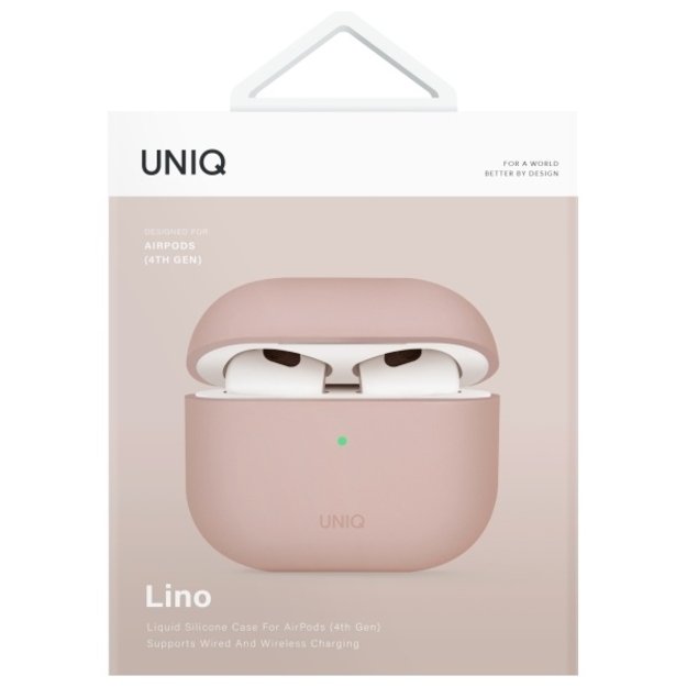 Uniq Lino Silicone AirPods 4 Case - Pink 5
