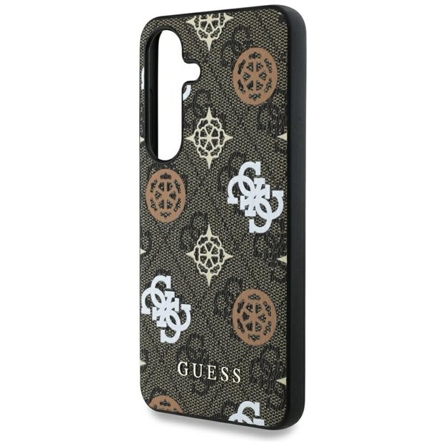 Guess 4G Printed Colored Peony Pattern MagSafe case for Samsung Galaxy S25 brown 4