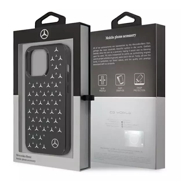 Mercedes MEHCP13LESPBK iPhone 13 Pro / 13 6,1  czarny/black hardcase Silver Stars Pattern 7