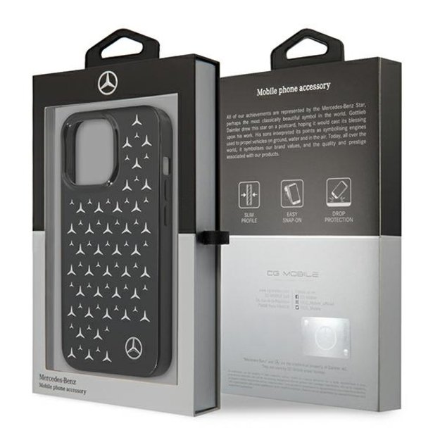 Mercedes MEHCP13LESPBK iPhone 13 Pro / 13 6,1  czarny/black hardcase Silver Stars Pattern 14