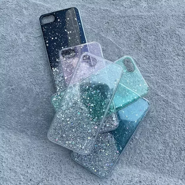 Star Glitter Shining Cover for iPhone 13 Pro black 7