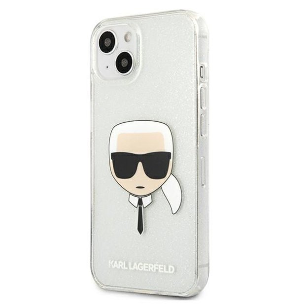 Karl Lagerfeld KLHCP13SKHTUGLS iPhone 13 mini 5,4  srebrny/silver hardcase Glitter Karl`s Head 8