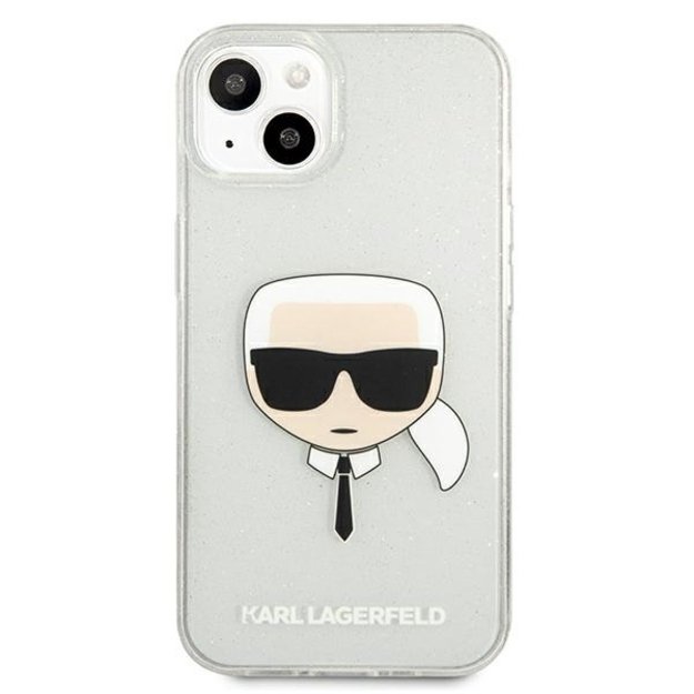 Karl Lagerfeld KLHCP13SKHTUGLS iPhone 13 mini 5,4  srebrny/silver hardcase Glitter Karl`s Head 9