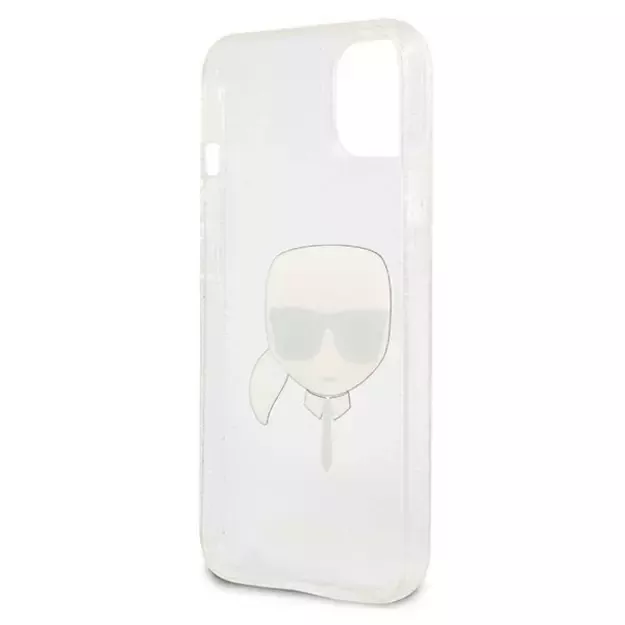 Karl Lagerfeld KLHCP13SKHTUGLS iPhone 13 mini 5,4  srebrny/silver hardcase Glitter Karl`s Head 6