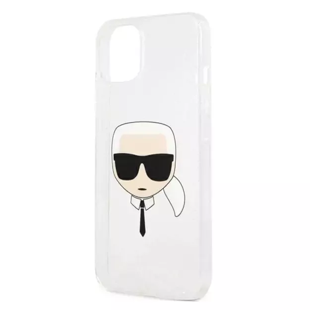 Karl Lagerfeld KLHCP13SKHTUGLS iPhone 13 mini 5,4  srebrny/silver hardcase Glitter Karl`s Head 5