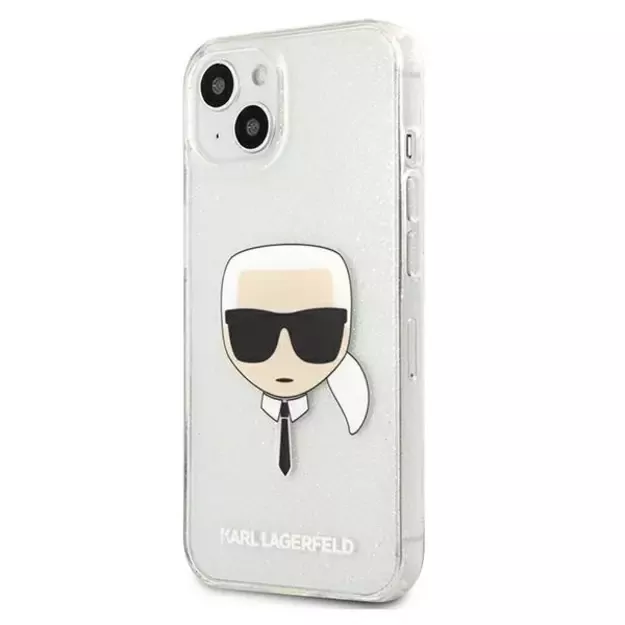 Karl Lagerfeld KLHCP13SKHTUGLS iPhone 13 mini 5,4  srebrny/silver hardcase Glitter Karl`s Head 1