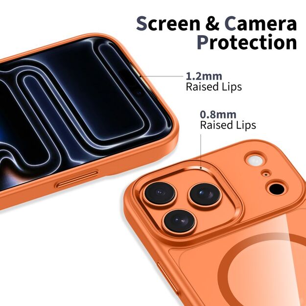 Tech-Protect MagMat MagSafe Case for iPhone 17 Pro - Transparent Orange 2