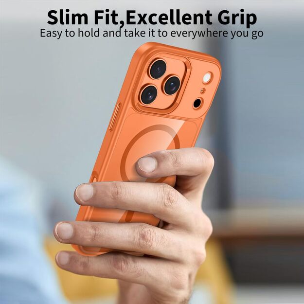 Tech-Protect MagMat MagSafe Case for iPhone 17 Pro - Transparent Orange 3