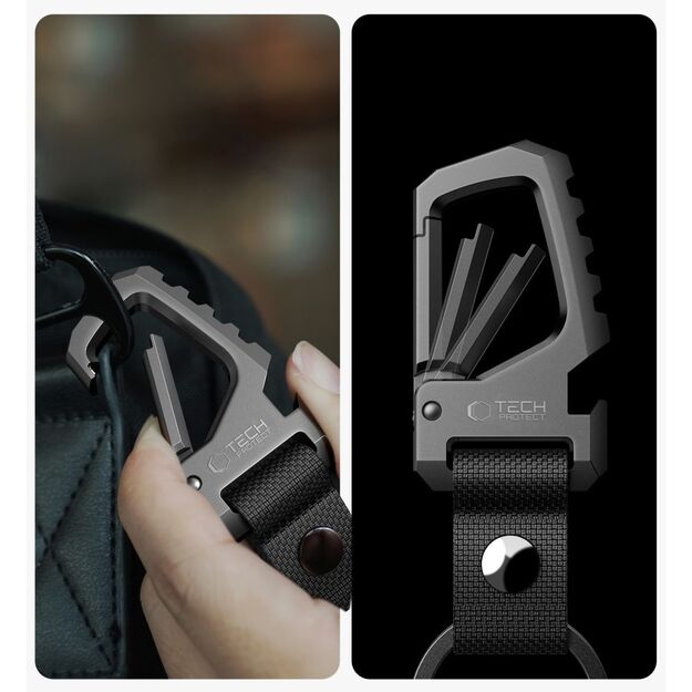Tech-Protect Slidelock Keychain - Black and Gray 2