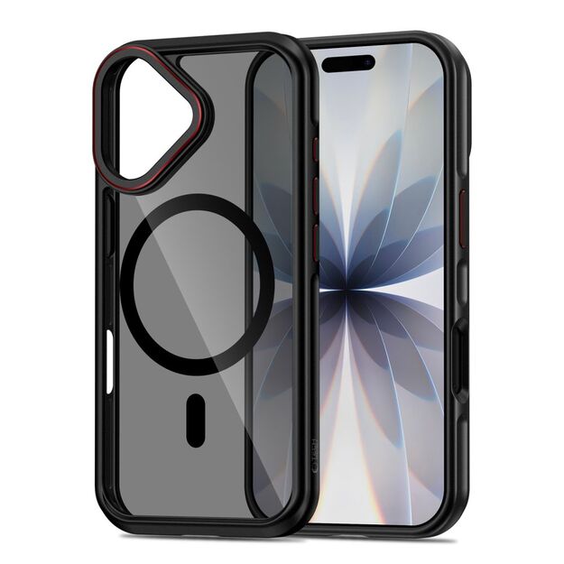 Tech-Protect MagHybrid MagSafe Case for iPhone 17 - Black and Red 1