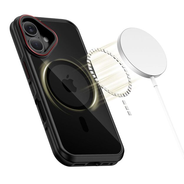 Tech-Protect MagHybrid MagSafe Case for iPhone 17 - Black and Red 2