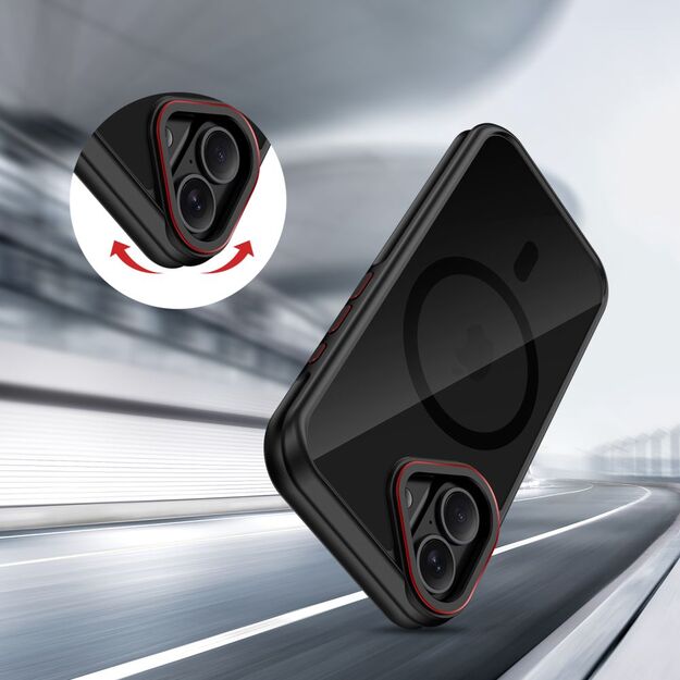 Tech-Protect MagHybrid MagSafe Case for iPhone 17 - Black and Red 5