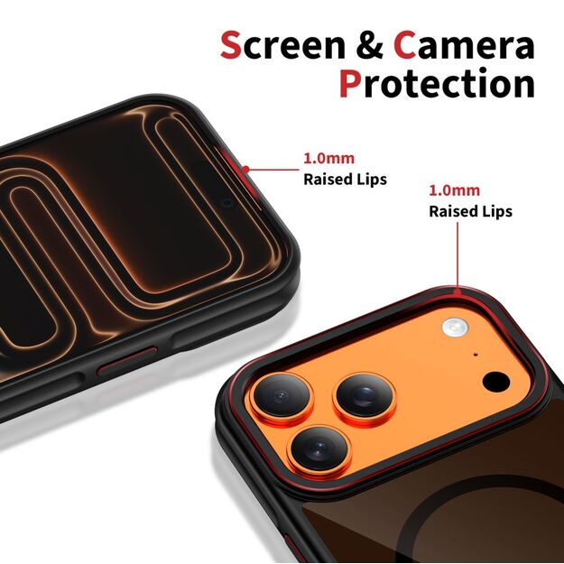 Tech-Protect MagHybrid MagSafe Case for iPhone 17 Pro Max - Black and Red 3